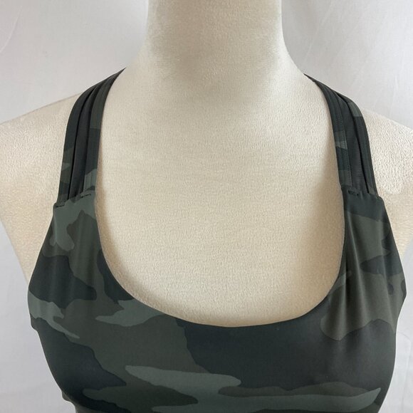 Athleta Contender Sports Bra L Olive Green Camo - Picture 4 of 10